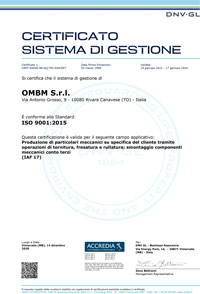 Certificazione 
UNI EN ISO 9001